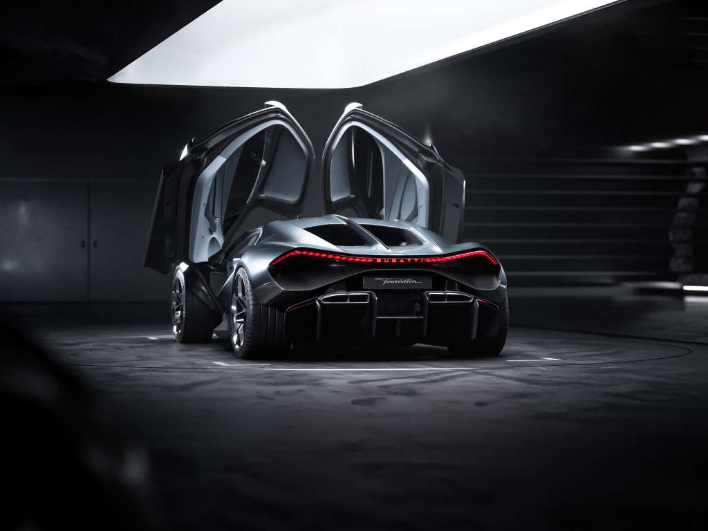 Открытые двери в автомобиле Bugatti Tourbillon 2024 года