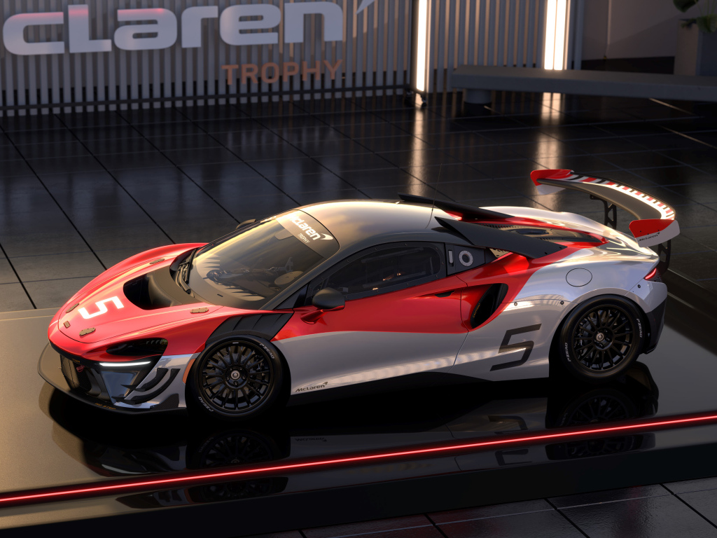 Быстрый гоночный автомобиль McLaren Artura Trophy EVO