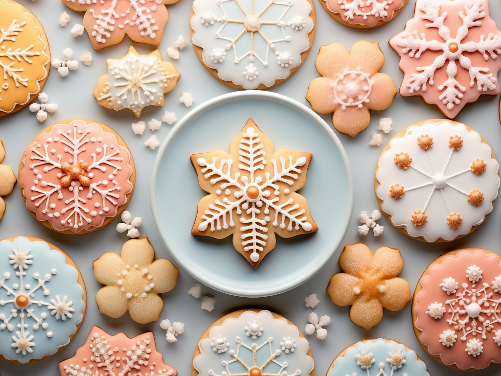 Красивое новогоднее печенье с рисунками