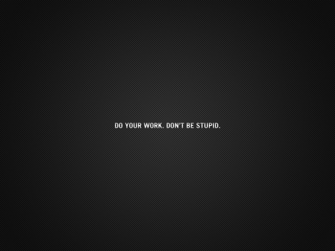 Не будь глупцом, делай свою работу