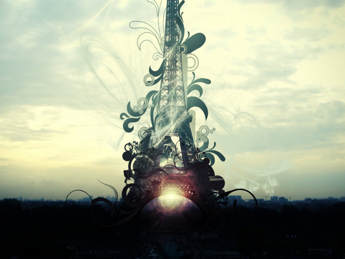 Парижская Башня в сумраке