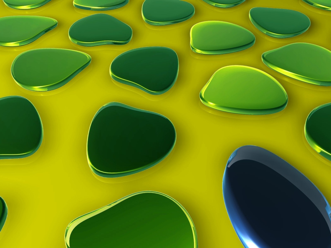 Капли зеленого металла