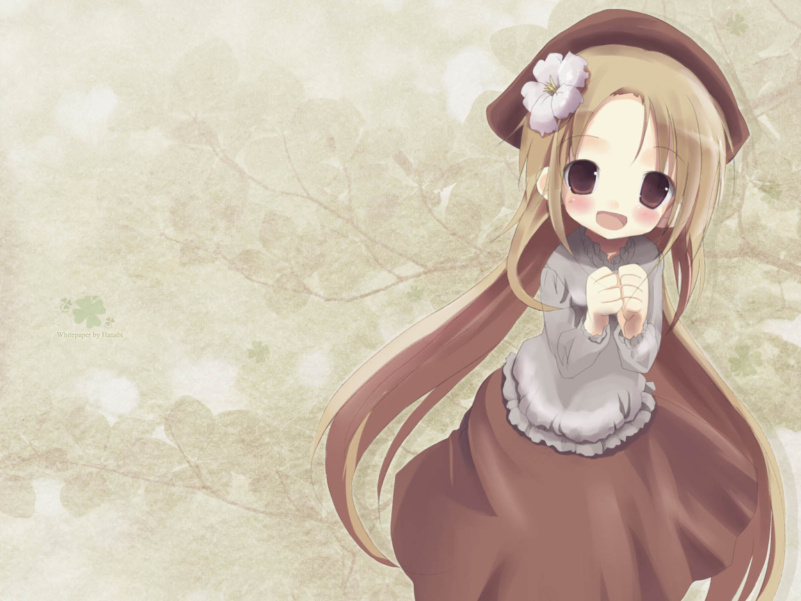 Аниме Девушка в коричневой шляпе