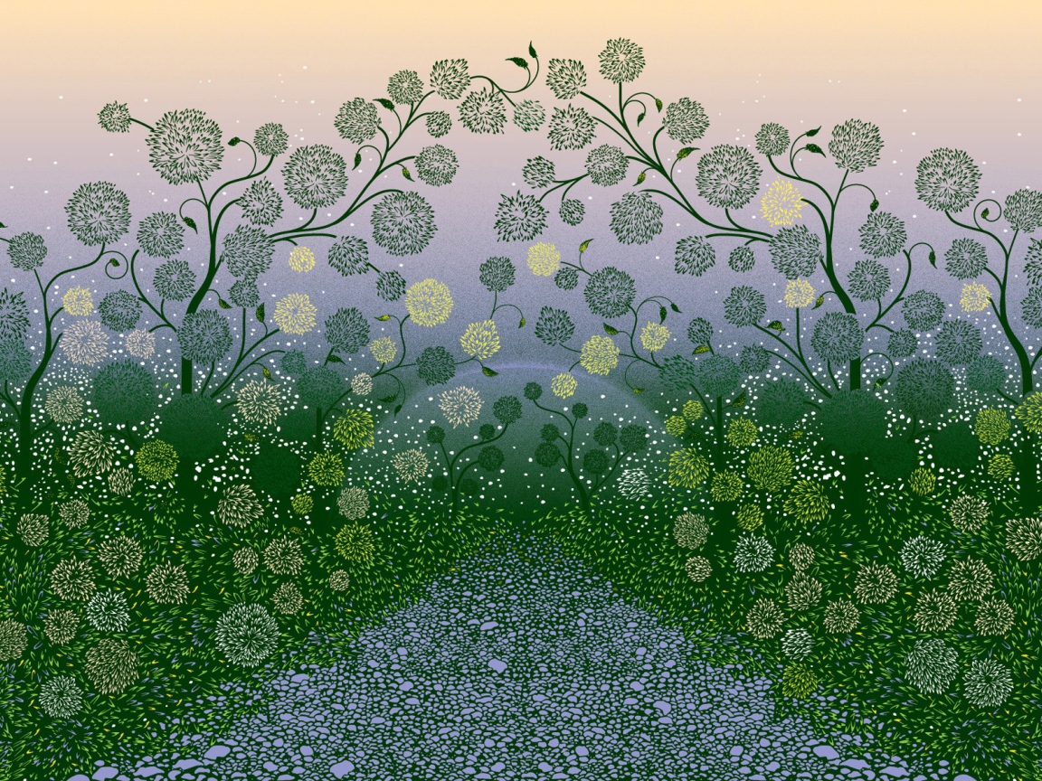 В зеленом саду