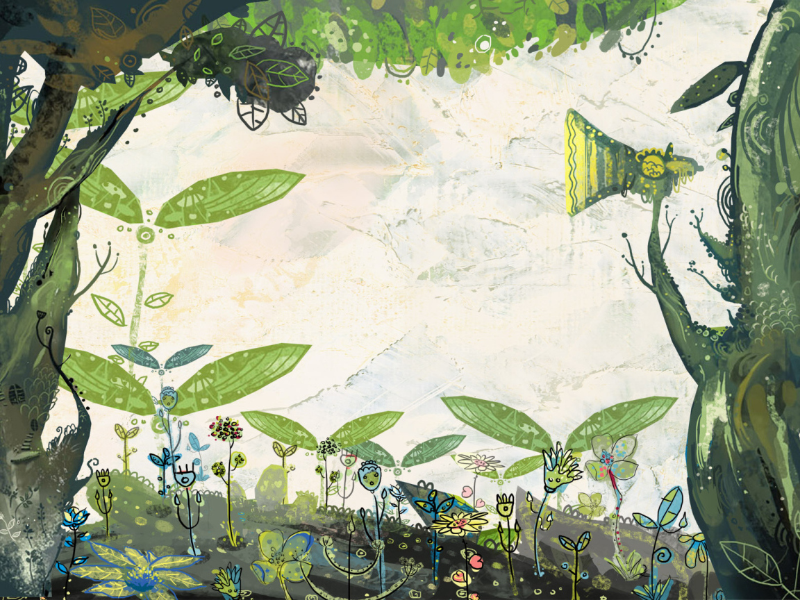 Рисованные цветы