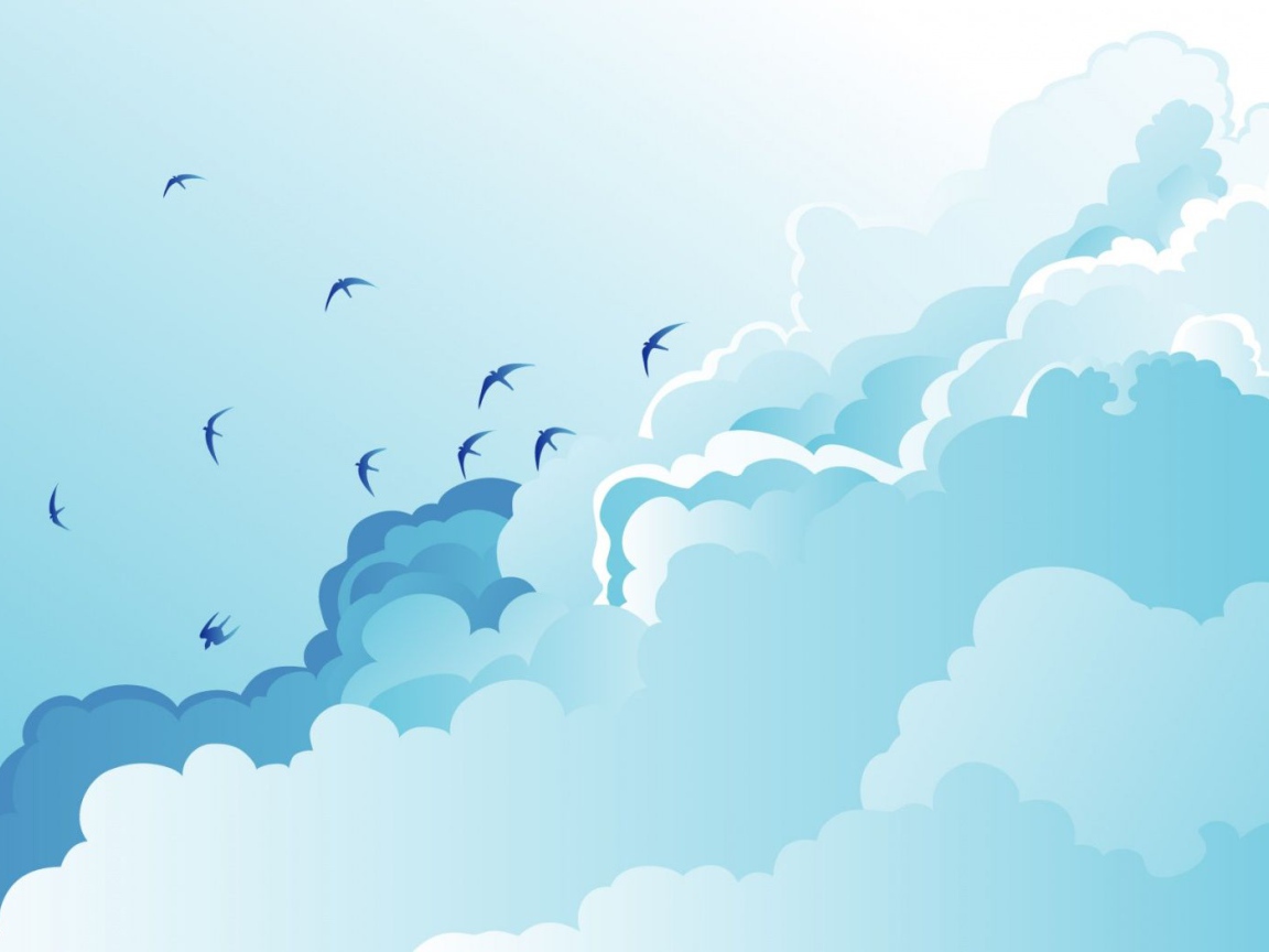 Чайки в облаках