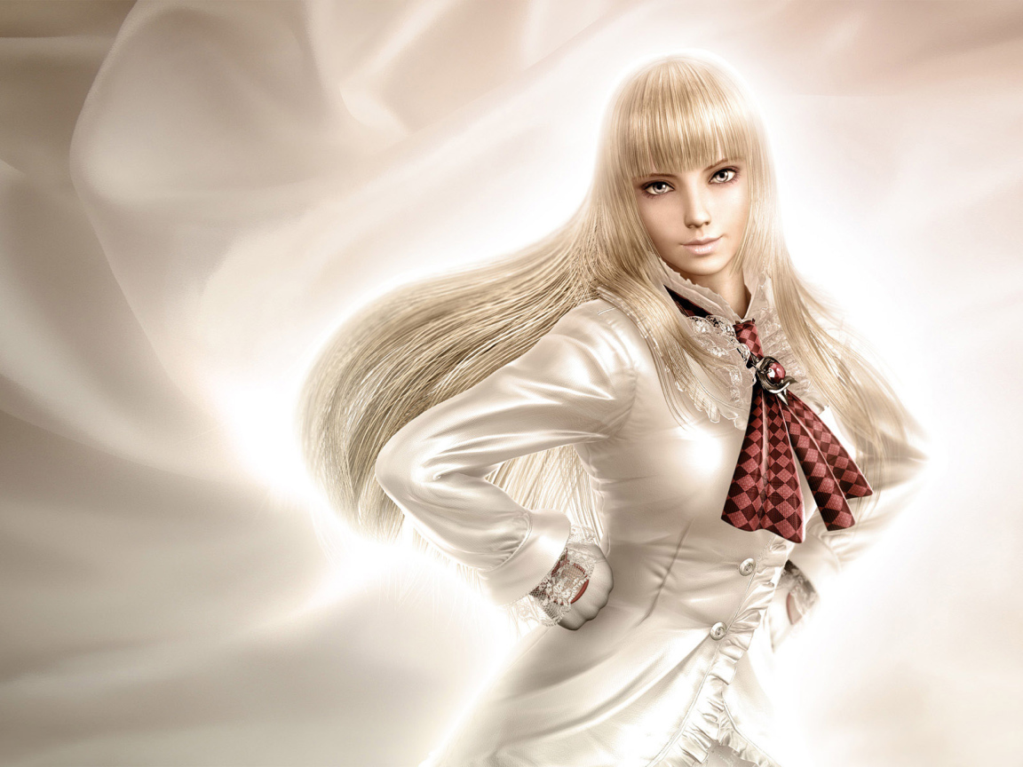 Блондинка в белом