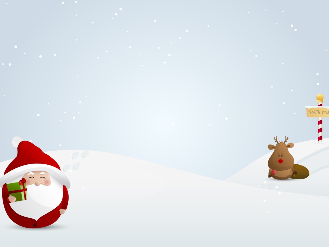 Дед Мороз и олень