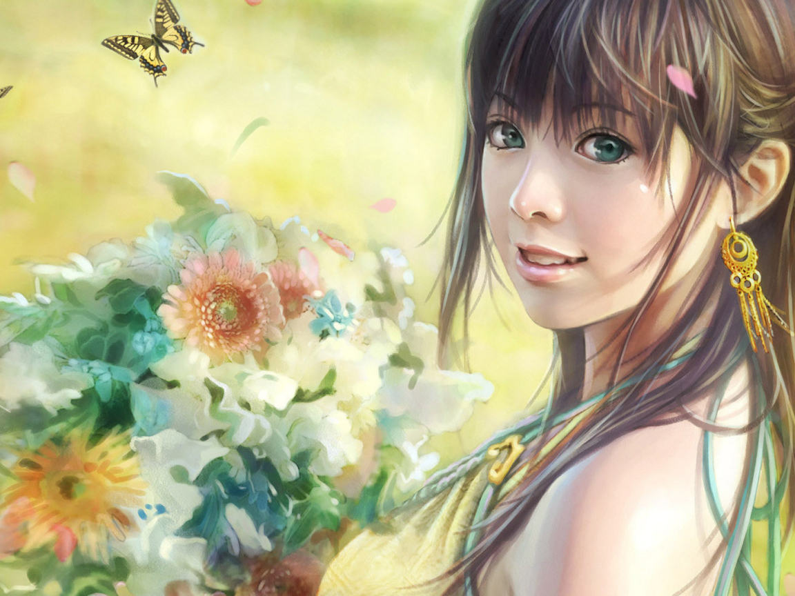 C букетом цветов