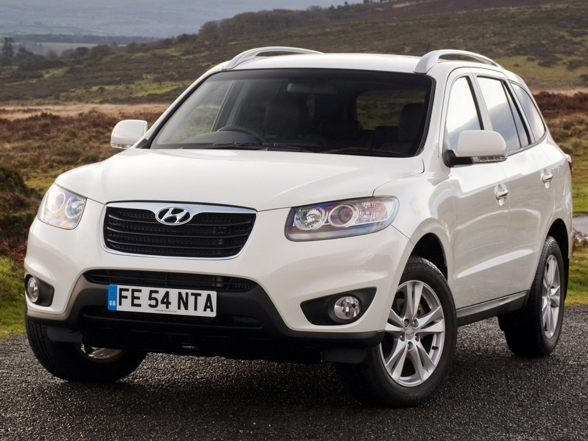 white Hyundai Santa Fe