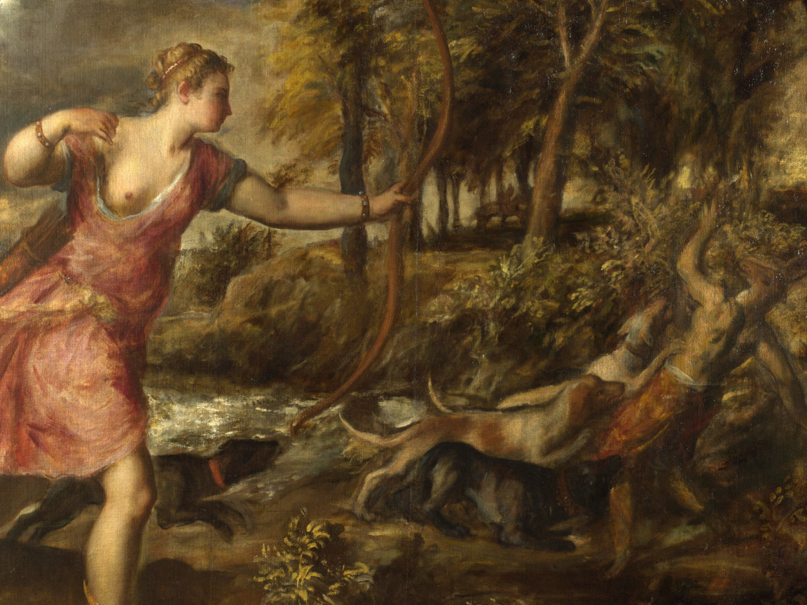 Картина Охотница и сатир