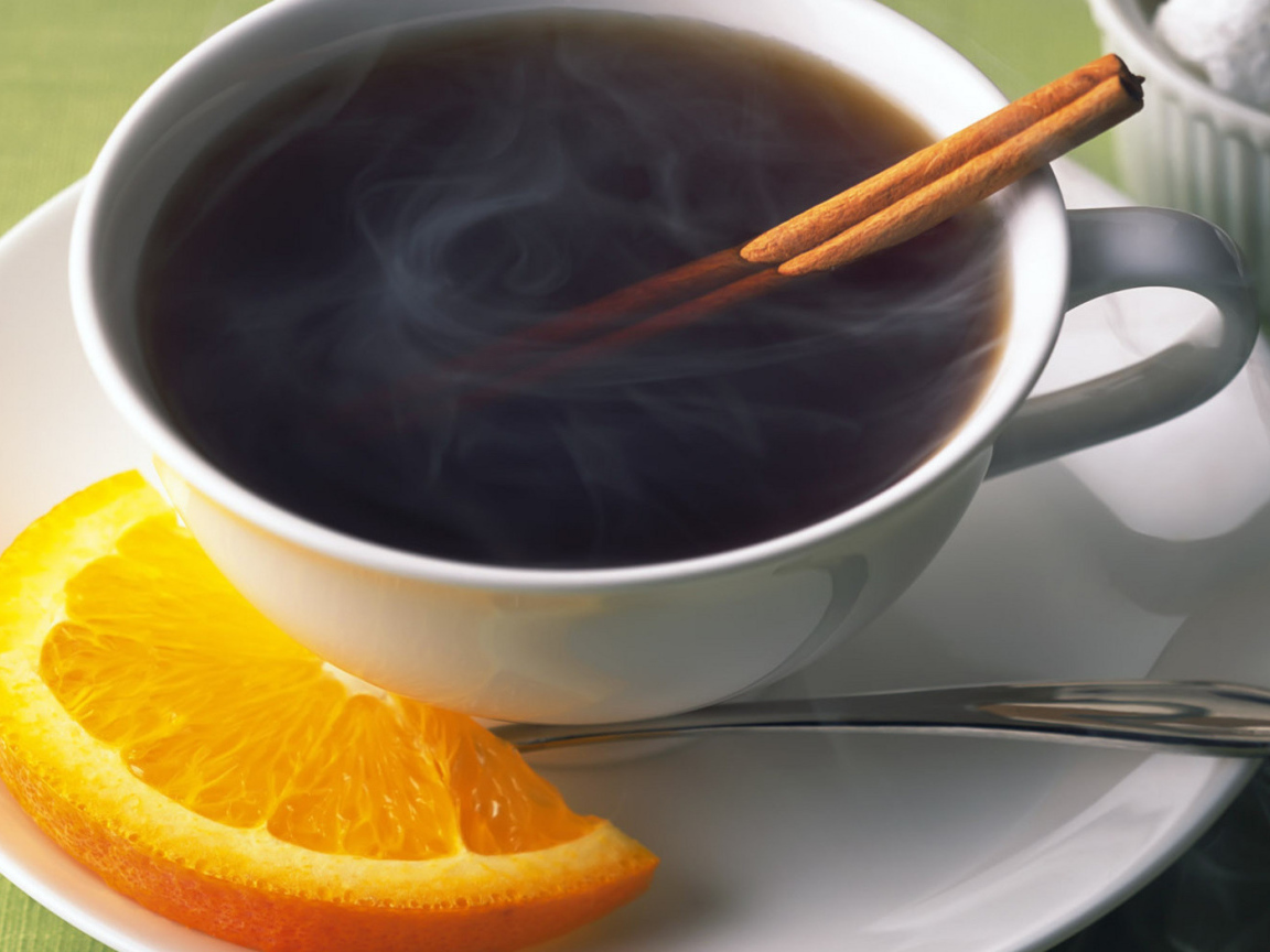 Чай с кусочком апельсина