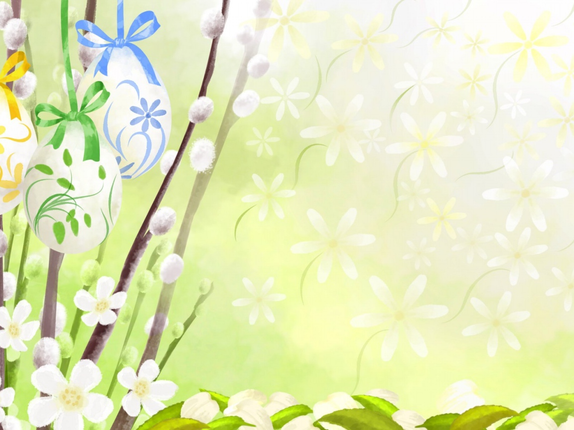 Верба и крашеные яйца