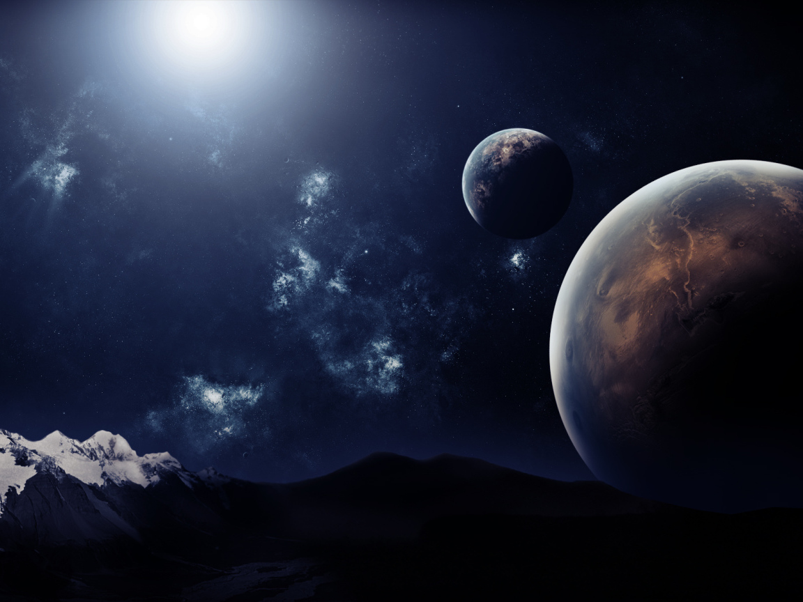 Планеты над горами