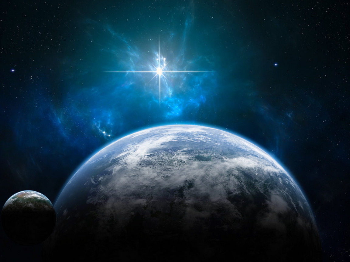 Планеты и сияющая звезда