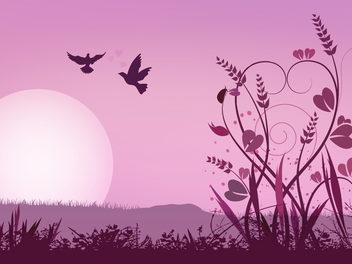 Цветы и голуби