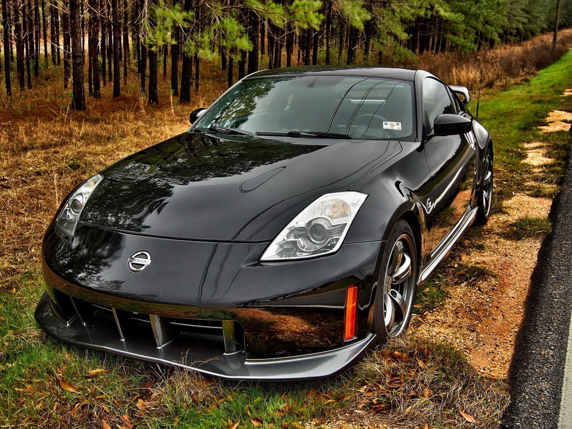 Nissan 350Z на обочине