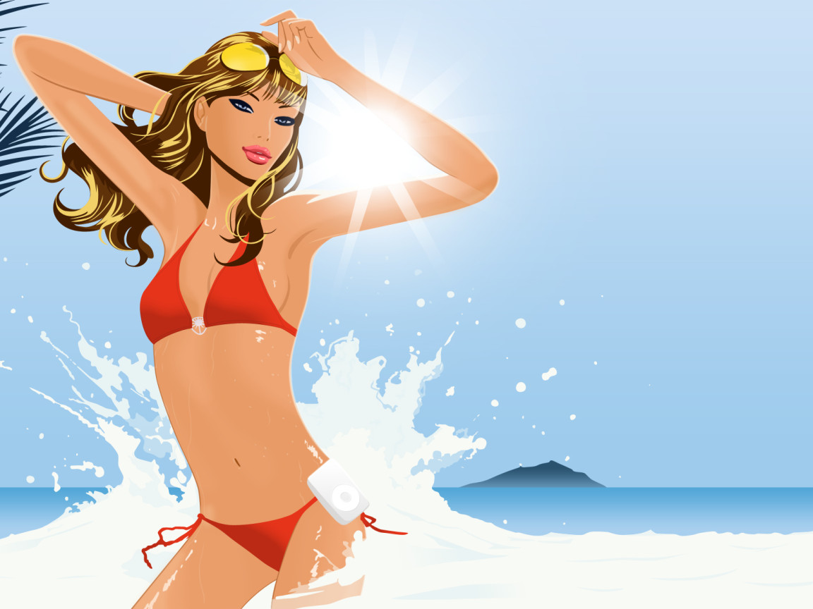 Девушка в море