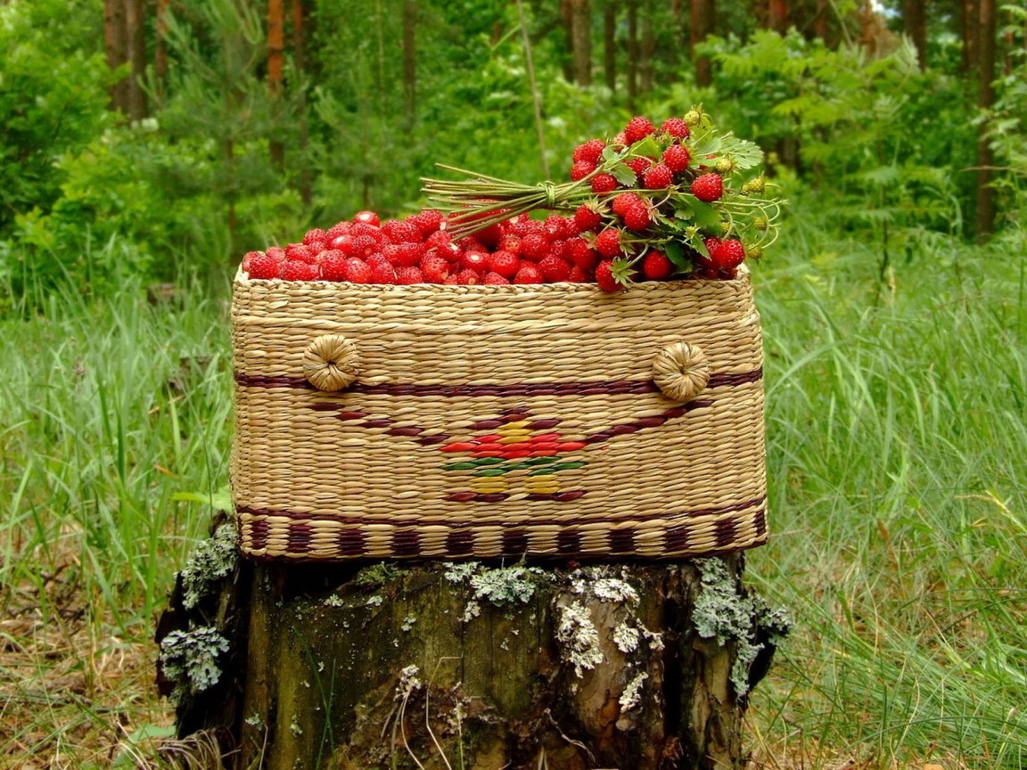 Земляника в корзине