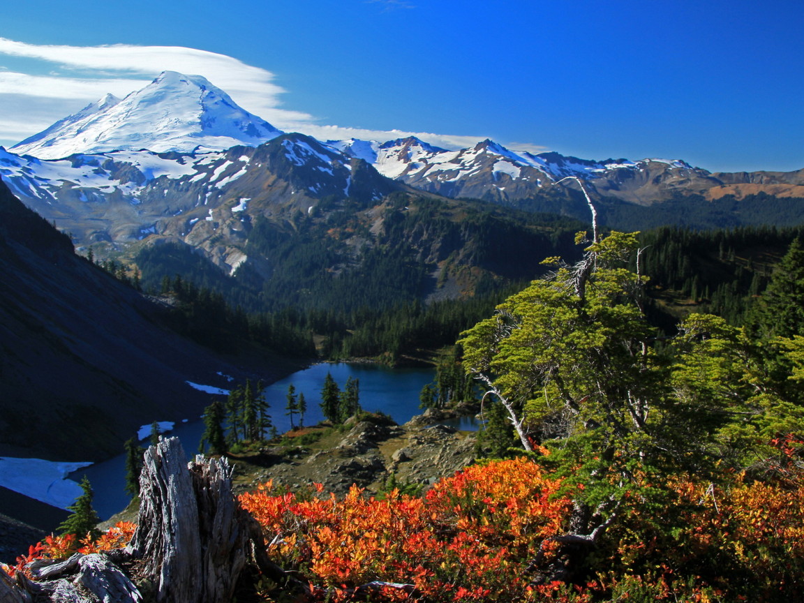 Горы и озеро