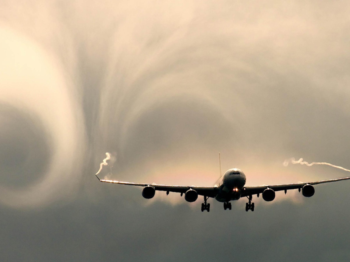 Воздушнын вихри от самолета