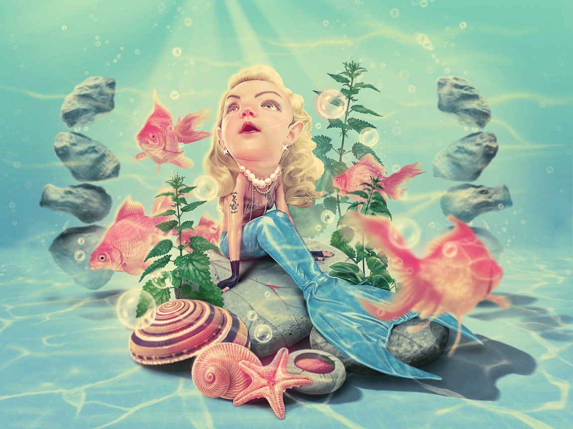 Русалочка на дне