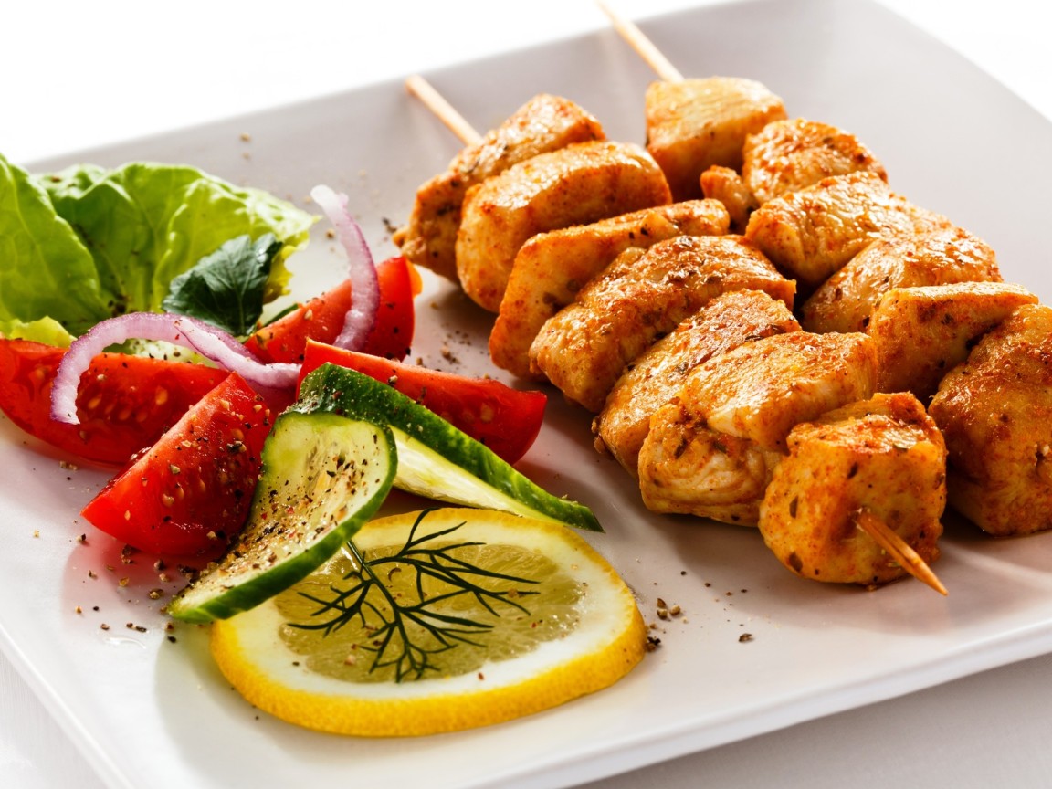 Шашлык с гарниром