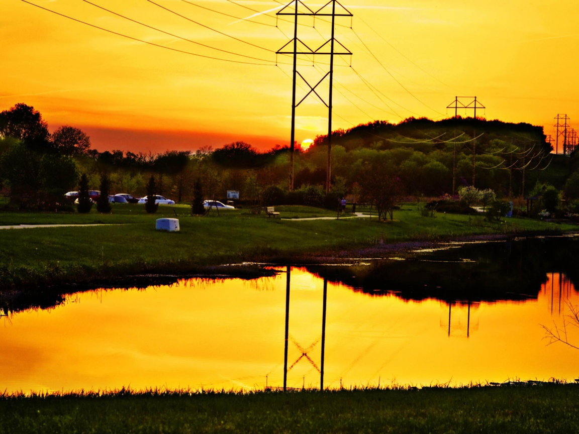 Закат в городе