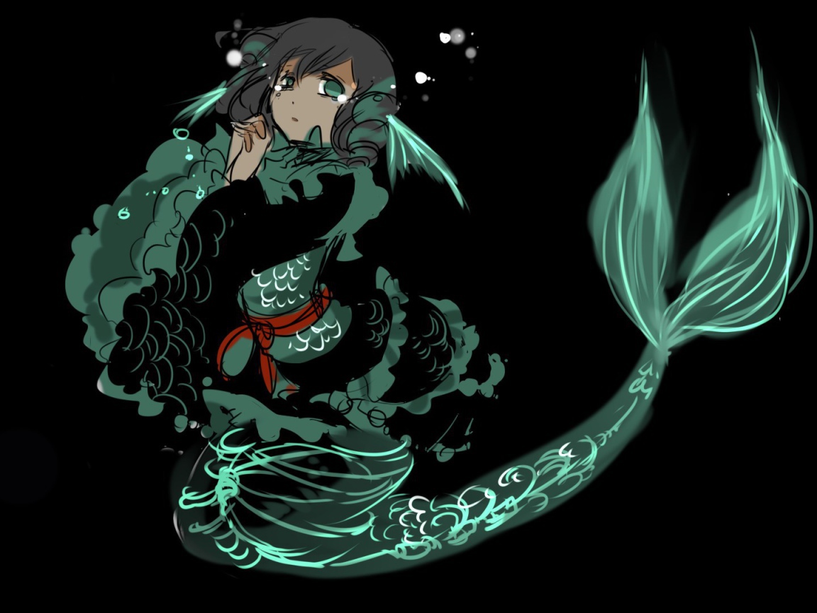 Аниме девочка русалка