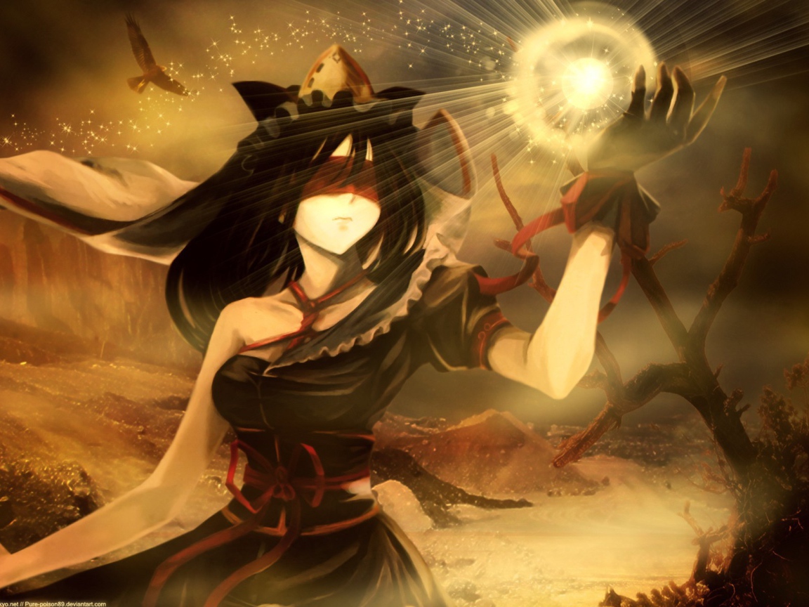 Девушка с огненным шаром