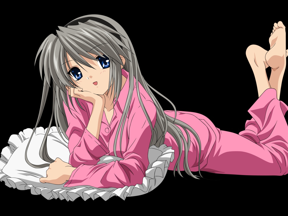 Аниме девочка на подушке