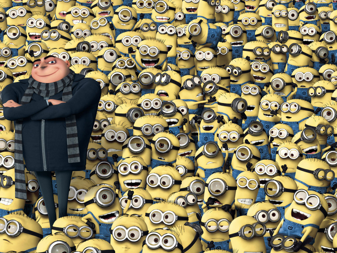 Много миньонов из Мультфильма Миньоны