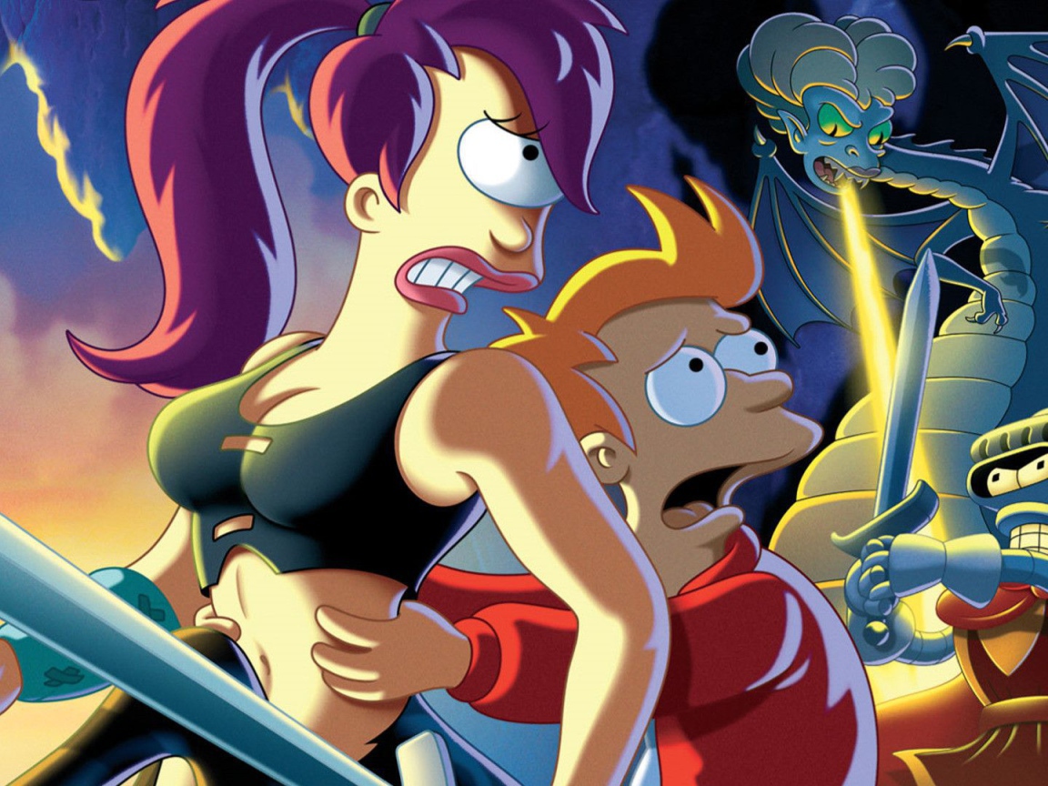 Футурама герои борются с монстром