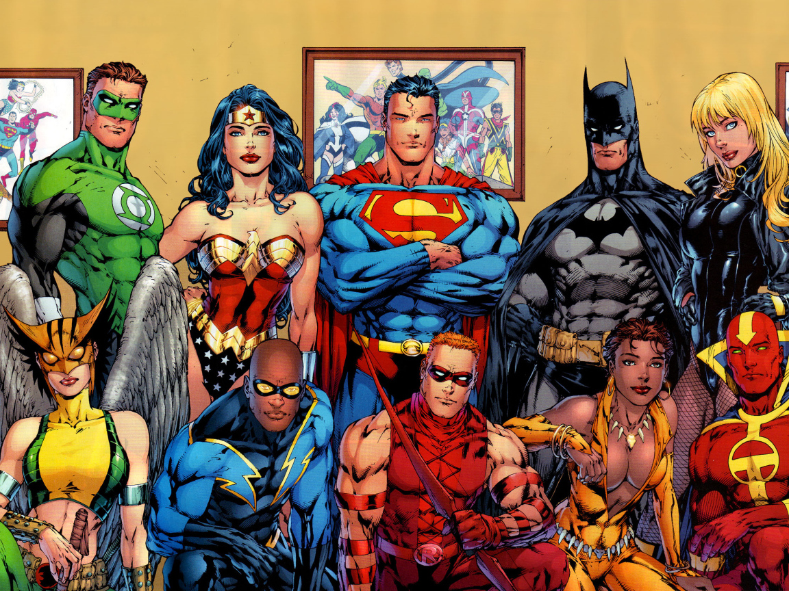 Лига Справедливости позирует для снимка