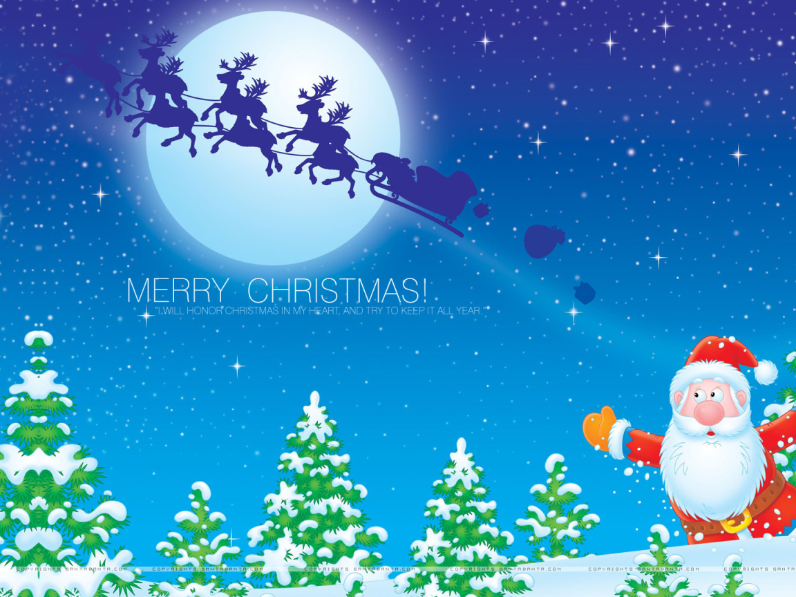 Олени убежали от Деда Мороза на рождество