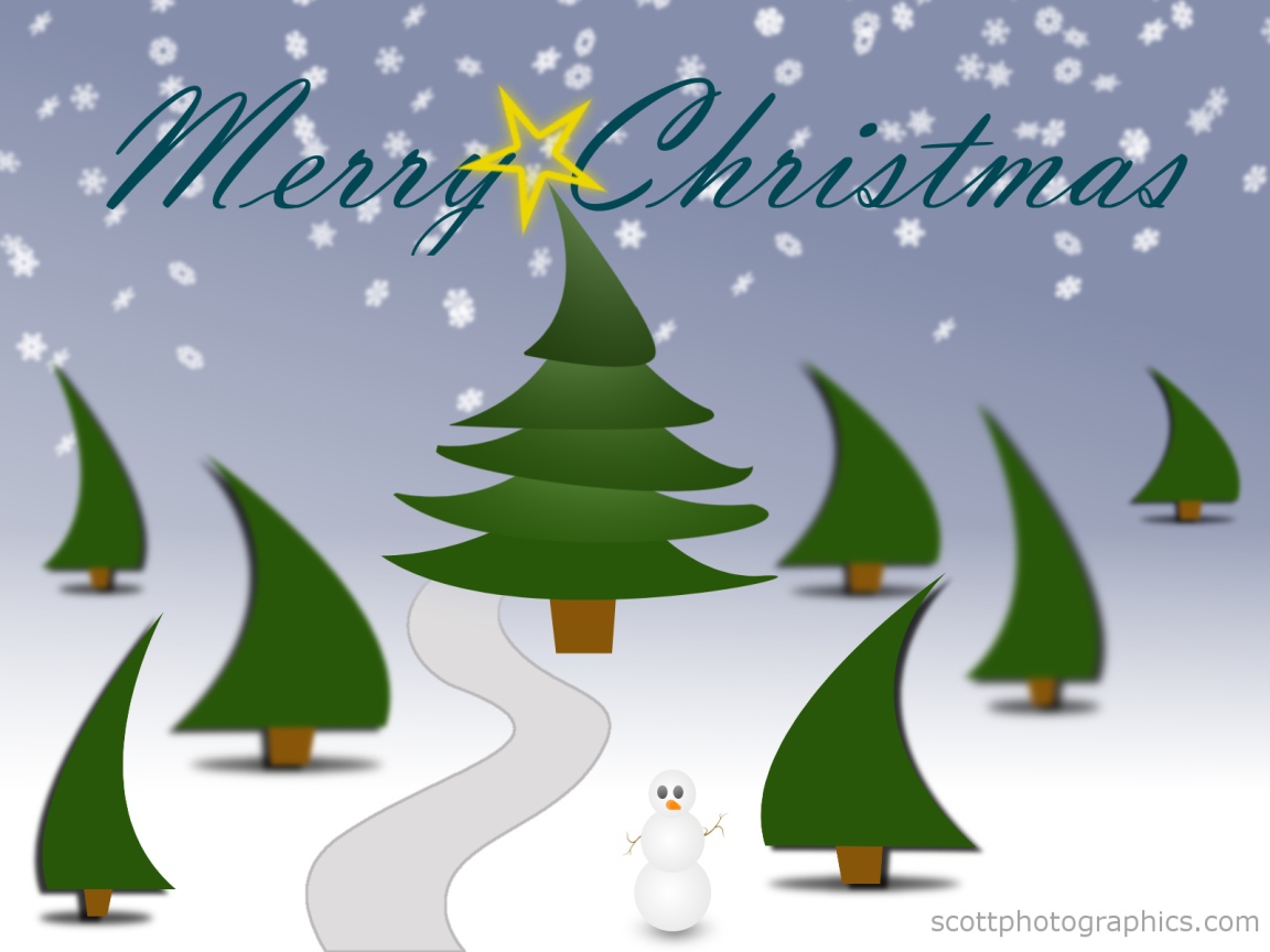 Ёлки смешной снеговик на рождество