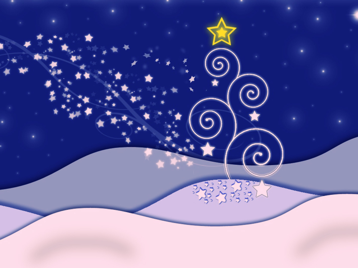 Картинка в голубых тонах на рождество