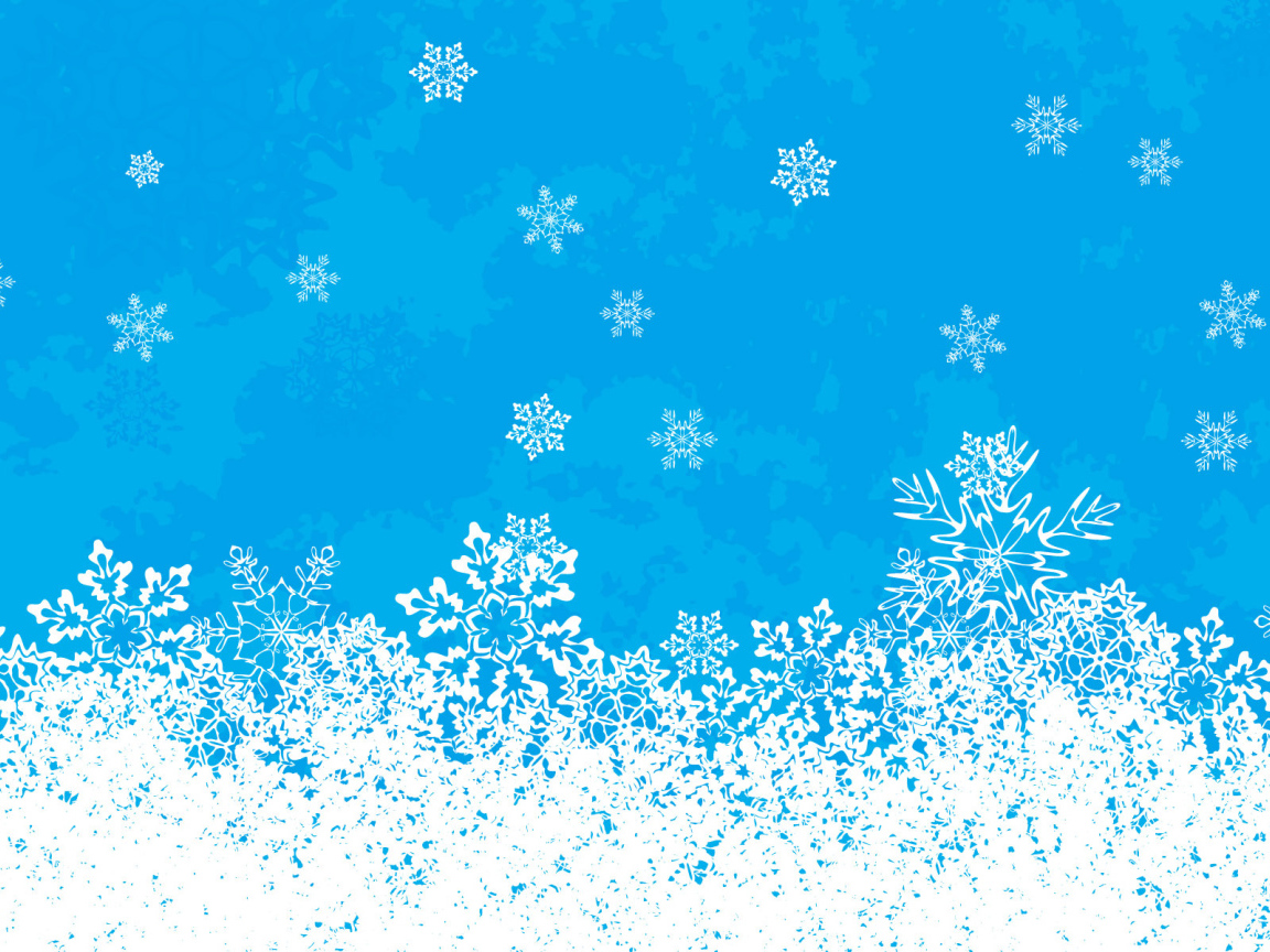 Снежинки на голубом фоне на рождество