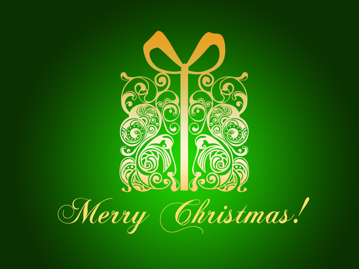 Пожелание на зелёном фоне на рождество