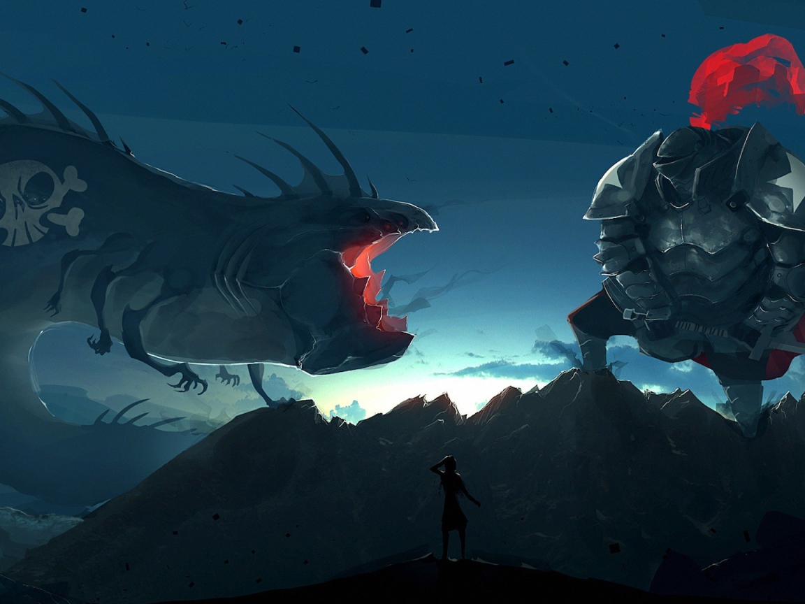 Битва великана с монстром