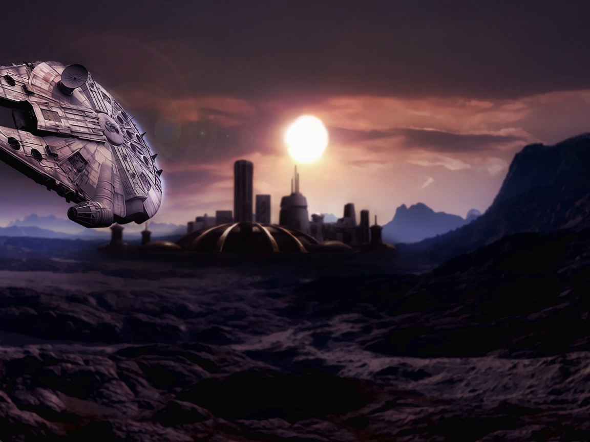 Космический корабль приземляется