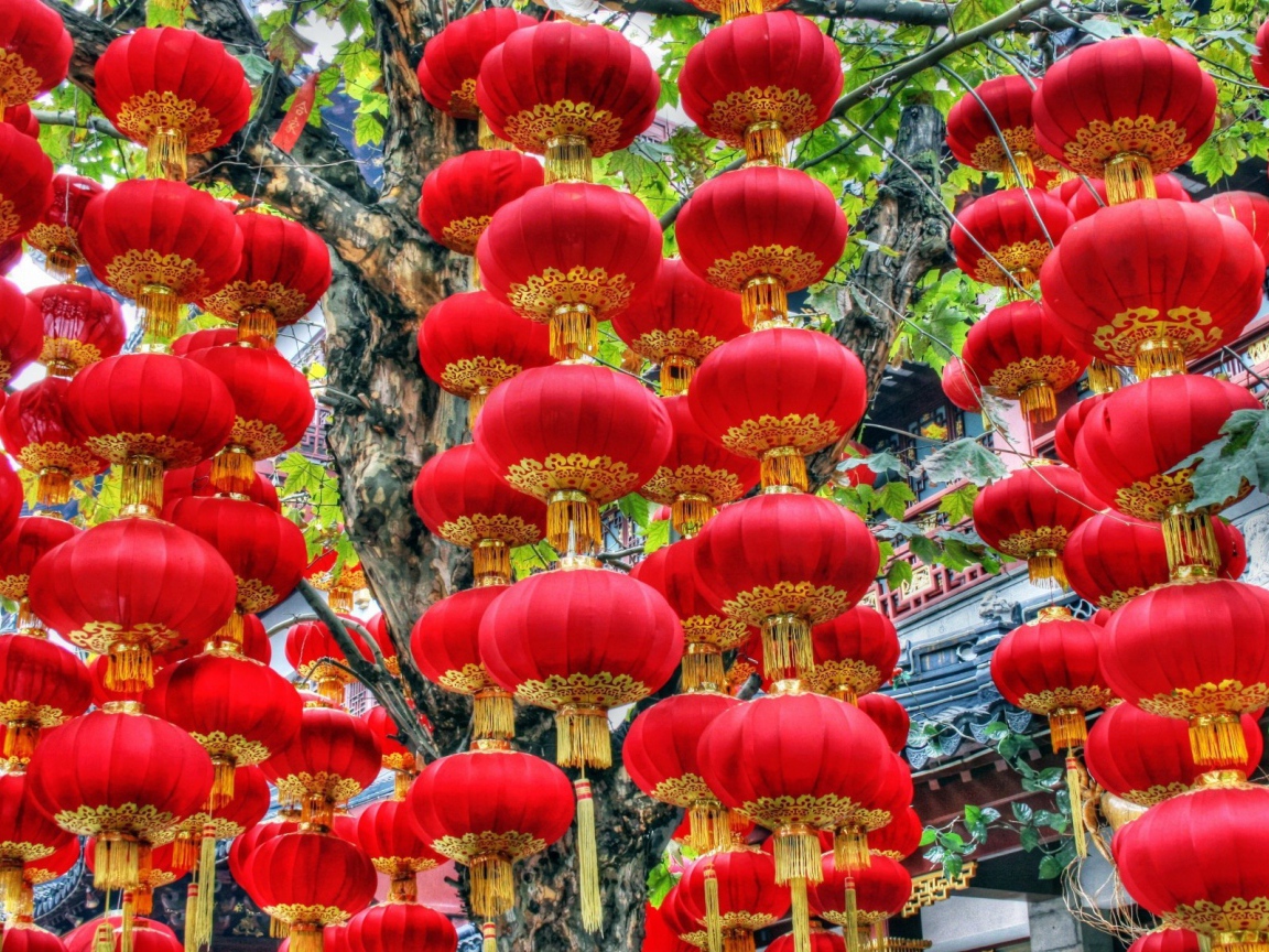 Красные китайские фонарики