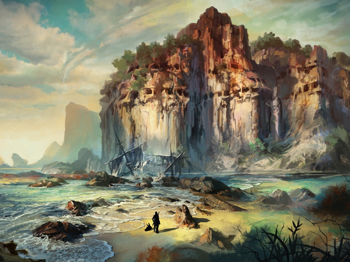 Одинокий человек у моря