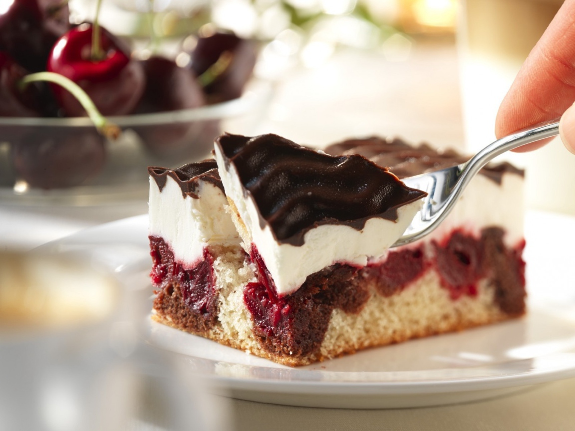 Торт на ложке