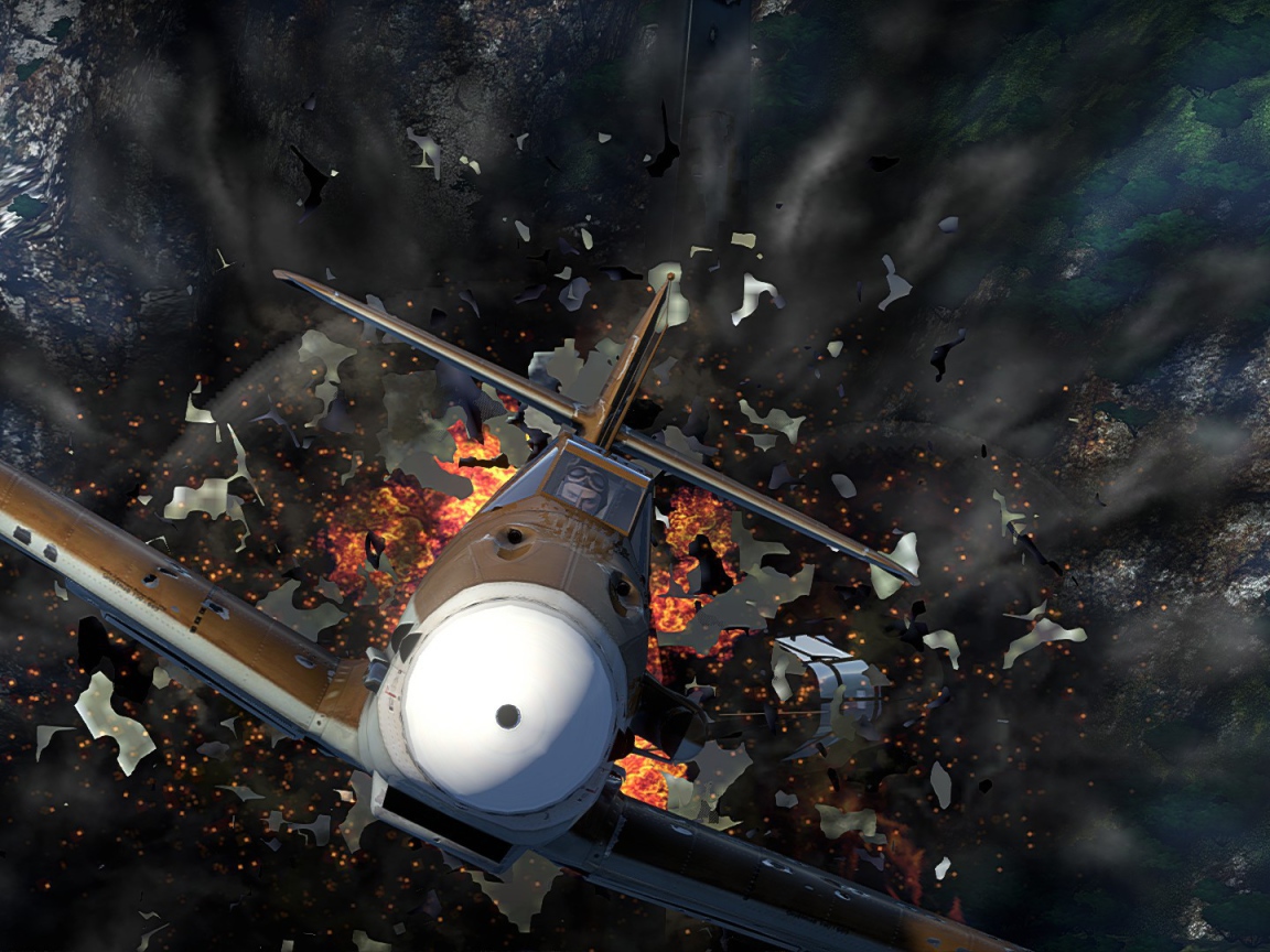 War Thunder самолет в огне