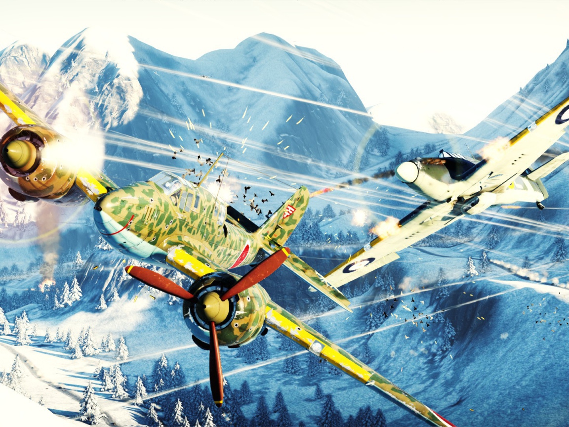 War Thunder два самолета в бою