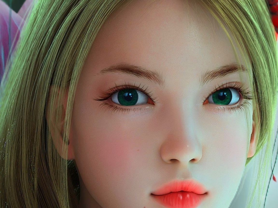 Блондинка с оранжевыми губами