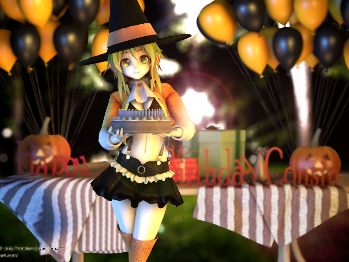 Девочка с тортом на день рождения