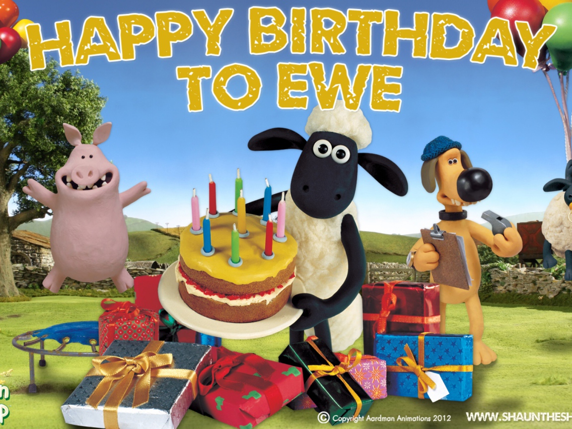 Открытка на День Рождения с животными