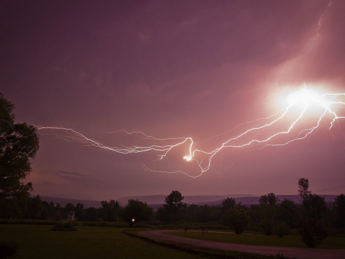 Молния над паркам